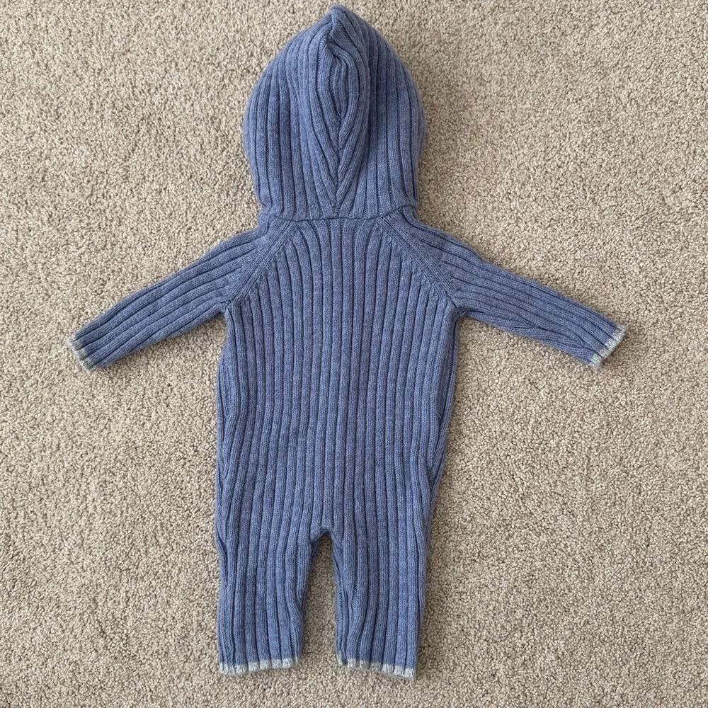 Baby Ribbed Sweater Knit Button-Front Jumpsuit - Picture 5 of 7